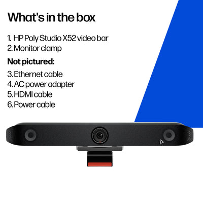 HPE HP Poly Studio X52 All-In-One Video Bar video conferencing system 20 MP Ethernet LAN Group video conferencing system (8D8K2AA#ABA) - Cartouches Certifiees