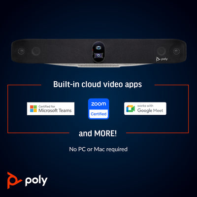 HPE HP Poly Studio X70 All-In-One Video Bar with TC8 Controller Kit video conferencing system 20 MP Ethernet LAN Video collaboration bar (83Z52AA#ABA) - Cartouches Certifiees