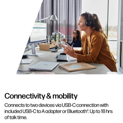 HPE HP Poly Voyager Focus 2 Wireless Head-band Office/Call center USB Type-C Bluetooth Black (9T9J4AA#AC3) - Cartouches Certifiees