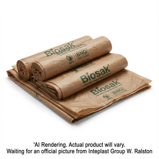 INTEPLAST GROUP Compostable Bags 16.5 X 16.5 Regular Brown - 100 Bags (053403B) - Cartouches Certifiees