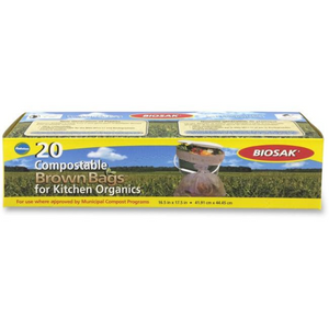 INTEPLAST GROUP Compostable Bags 17.5 X 16.75 Regular Brown - 20 Bags (050303B) - Cartouches Certifiees