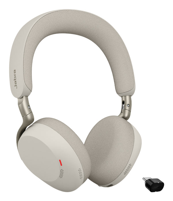 JABRA Evolve3 75 MS + Link 390c Headset Wireless Head-band Calls/Music USB Type-C Bluetooth Grey (37599-999-898) - Cartouches Certifiees