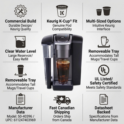 KEURIG Commercial Coffee Brewer K1550 - Cartouches Certifiees