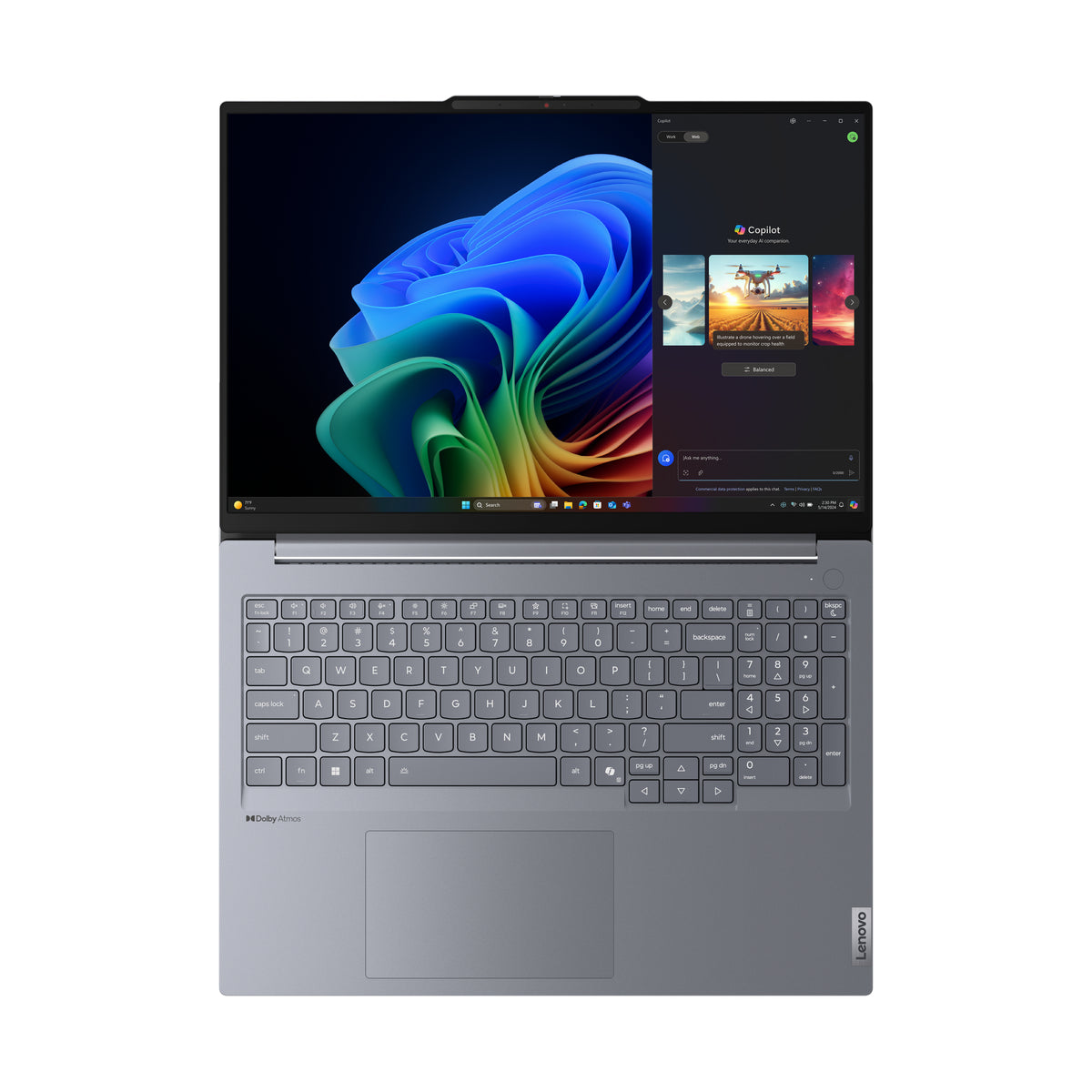 LENOVO ThinkBook 16 G7 QOY Copilot+ PC Snapdragon X1P-42-100 Laptop 40,6 cm (16") WUXGA 16 GB LPDDR5x-SDRAM 512 GB SSD Wi-Fi 7 (802.11be) Windows 11 Pro Grey English (21NH000JUS) - Cartouches Certifiees