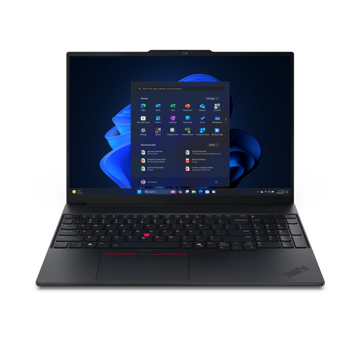 LENOVO ThinkPad E16 Gen 3 (Intel) Intel Core Ultra 7 255H Laptop 40,6 cm (16") WUXGA 16 GB DDR5-SDRAM 512 GB SSD Wi-Fi 6E (802.11ax) Windows 11 Pro Black (21SR0033US) - Cartouches Certifiees