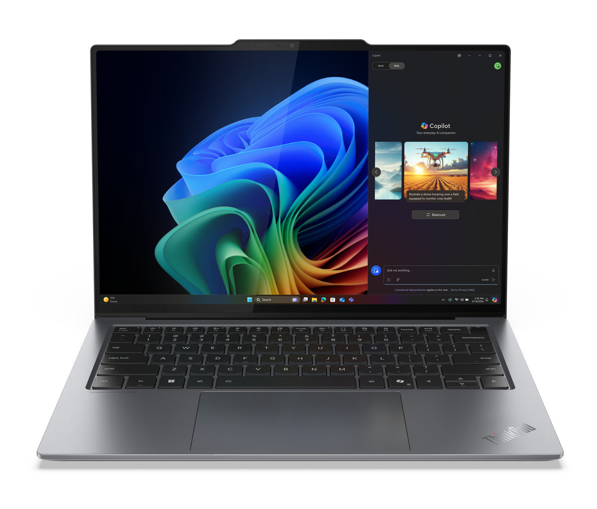 LENOVO ThinkPad X9-14 Gen 1 Copilot+ PC Intel Core Ultra 7 268V Laptop 35,6 cm (14") WUXGA 32 GB LPDDR5x-SDRAM 1 TB SSD Wi-Fi 7 (802.11be) Windows 11 Pro Grey French (21QA0006CA) - Cartouches Certifiees