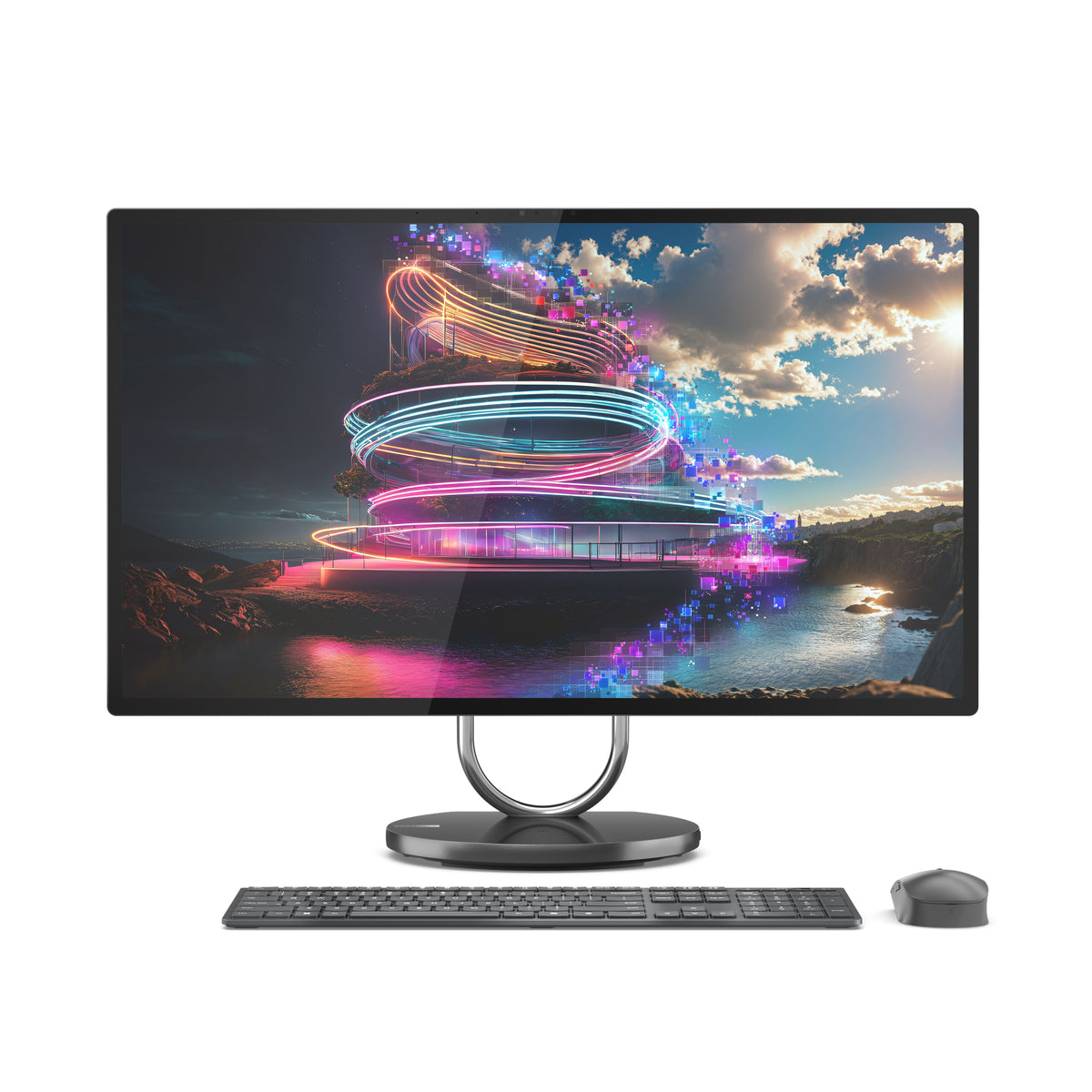 LENOVO Yoga AIO 32ILL10 Copilot+ PC Intel Core Ultra 7 258V 80 cm (31.5") 3840 x 2160 pixels All-in-One PC 32 GB LPDDR5x-SDRAM 1 TB SSD NVIDIA GeForce RTX 4050 Windows 11 Pro Wi-Fi 7 (802.11be) Grey (F0HX000MUS) - Cartouches Certifiees