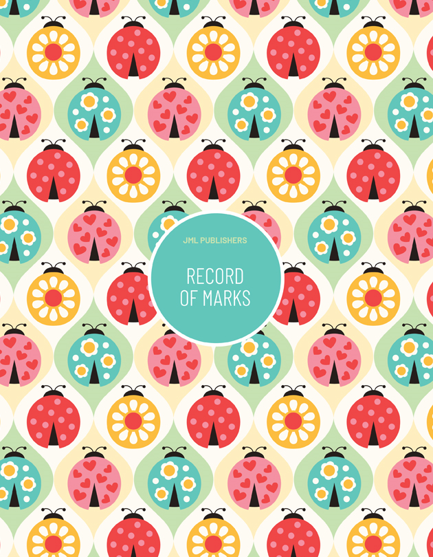 LES ÉDITIONS JML Record of Marks for 1 group of students/5 sections, Ladybugs cover (RM5T/158) - Cartouches Certifiees
