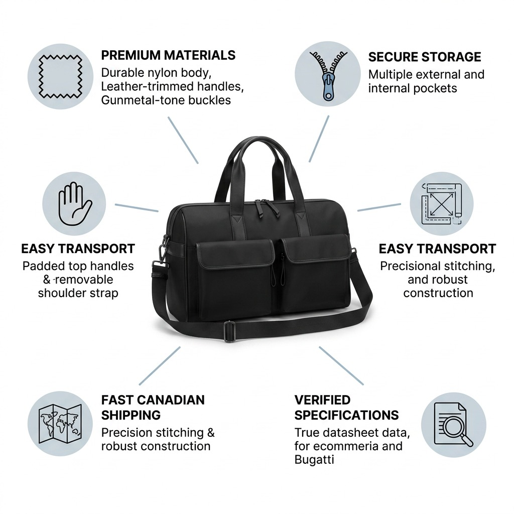 Madison Duffle Bag DUF2712BU-BLACK - Cartouches Certifiees