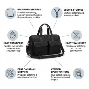 Madison Duffle Bag DUF2712BU-BLACK - Cartouches Certifiees
