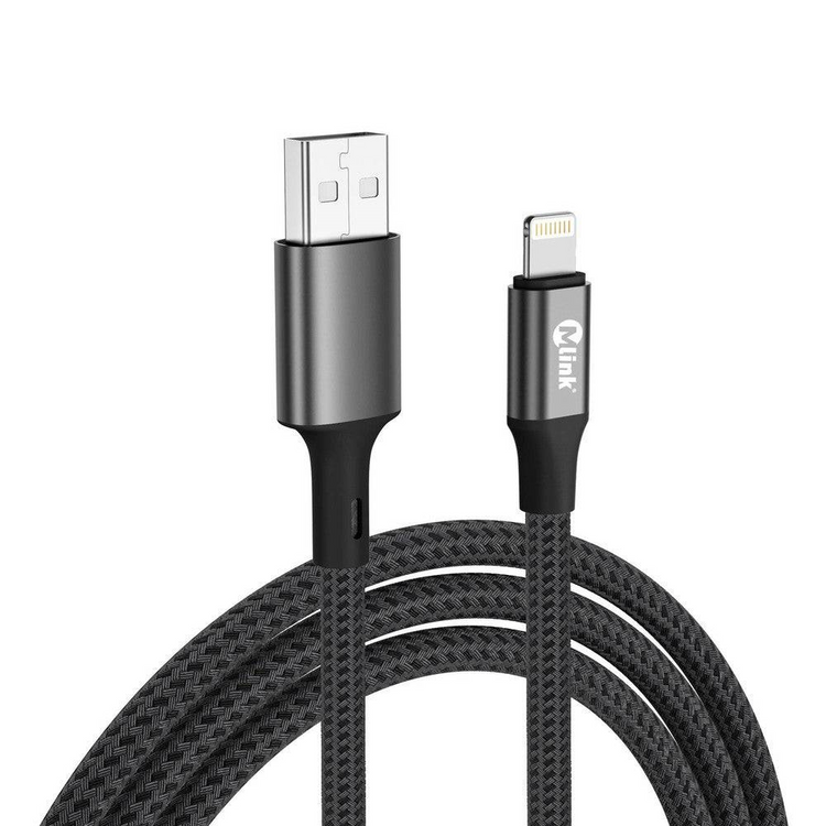 MLINK Lightning to USB Braided Fast Charging Cable PD20W 5V/2.4A - 1m (3.3') (96505) - Cartouches Certifiees