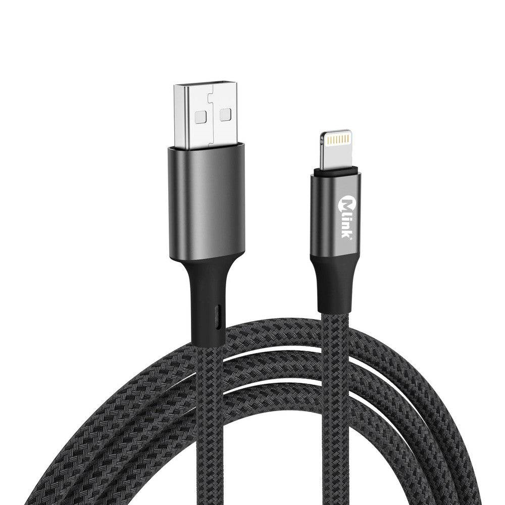 MLINK Lightning to USB Braided Fast Charging Cable PD20W 5V/2.4A - 3m (10') (96507) - Cartouches Certifiees