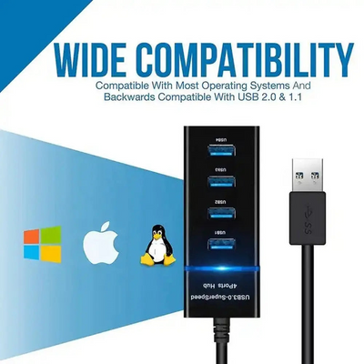 MLINK USB 3.0 4-Port Hub, Black (96570) - Cartouches Certifiees