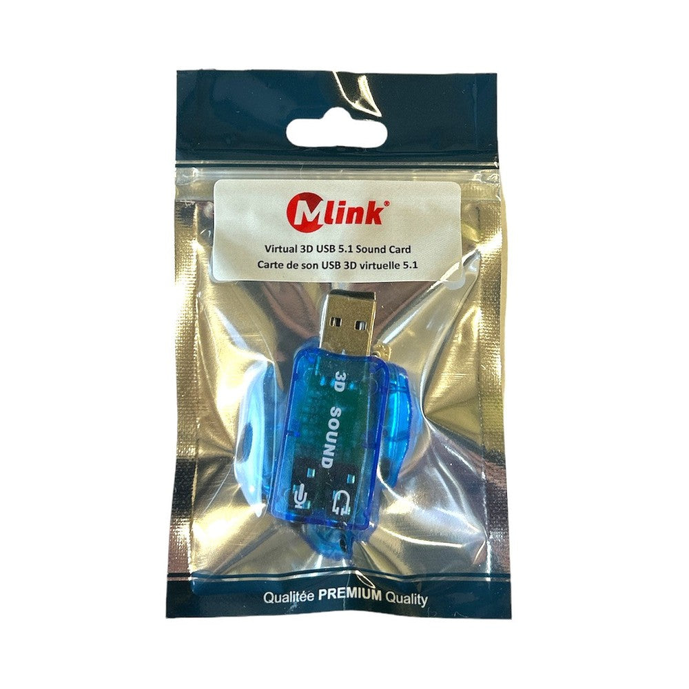 MLINK USB 5.1 Virtual 3D Sound Card (96577) - Cartouches Certifiees