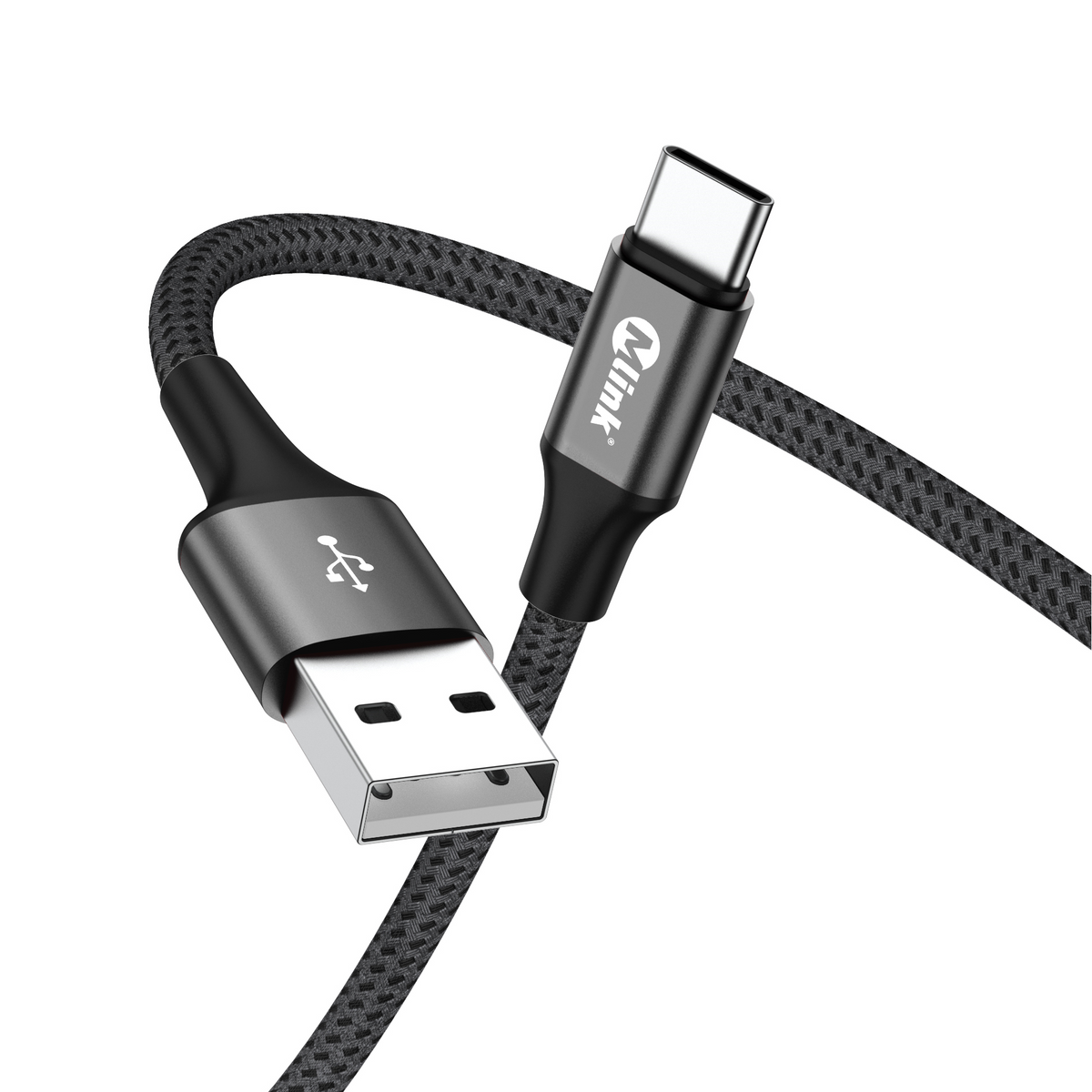 MLINK USB-A to USB-C Braided Fast Charging Cable PD20W 5V/2.4A - 2m (6.6') (96503) - Cartouches Certifiees