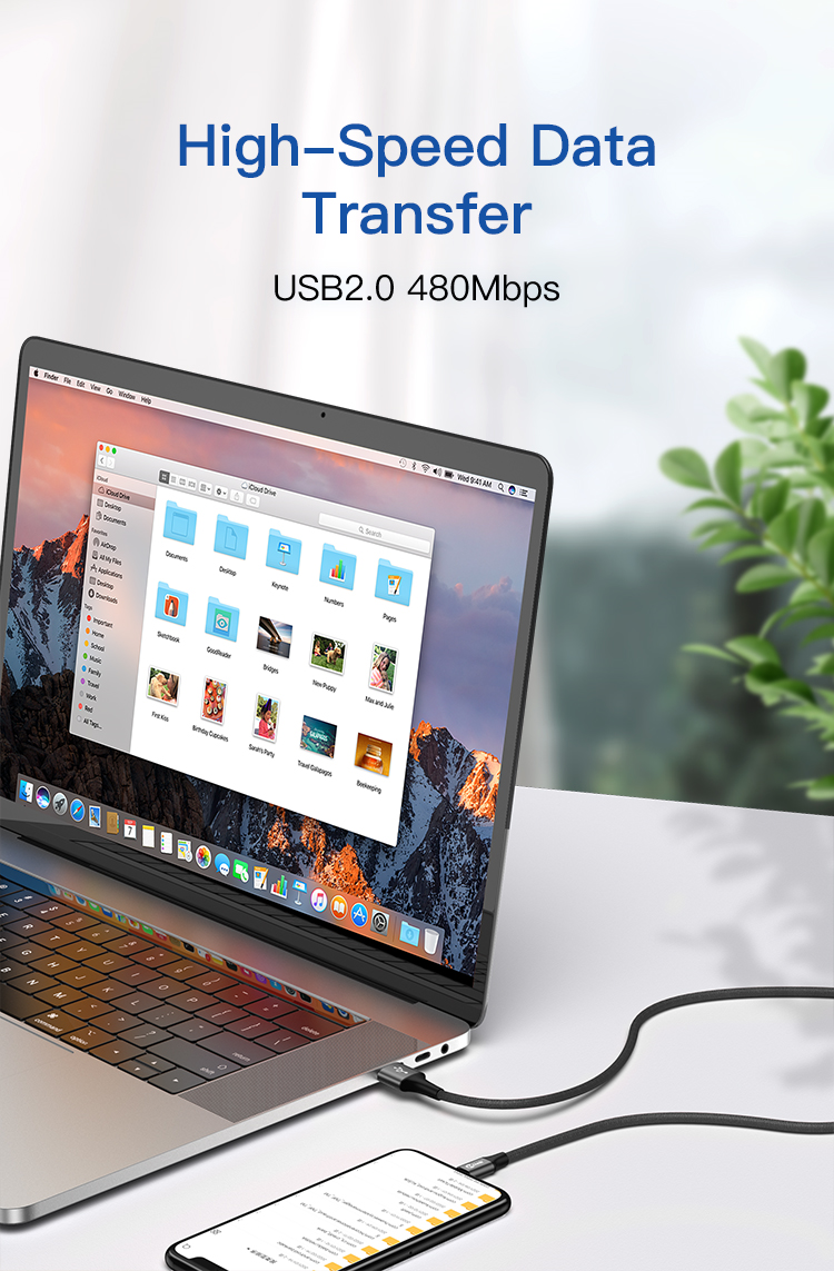 MLINK USB-A to USB-C Braided Fast Charging Cable PD20W 5V/2.4A - 3m (10') (96504) - Cartouches Certifiees