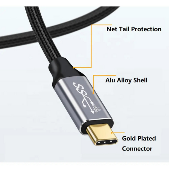 MLINK Câble de rallonge USB-C 3.1 tressé PD100 10Gbps 20V/5A - 3m (10') (96512)