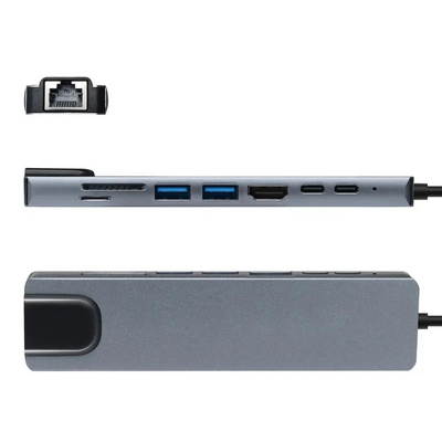MLINK USB-C 8-in-1 Aluminum Hub (96573) - Cartouches Certifiees