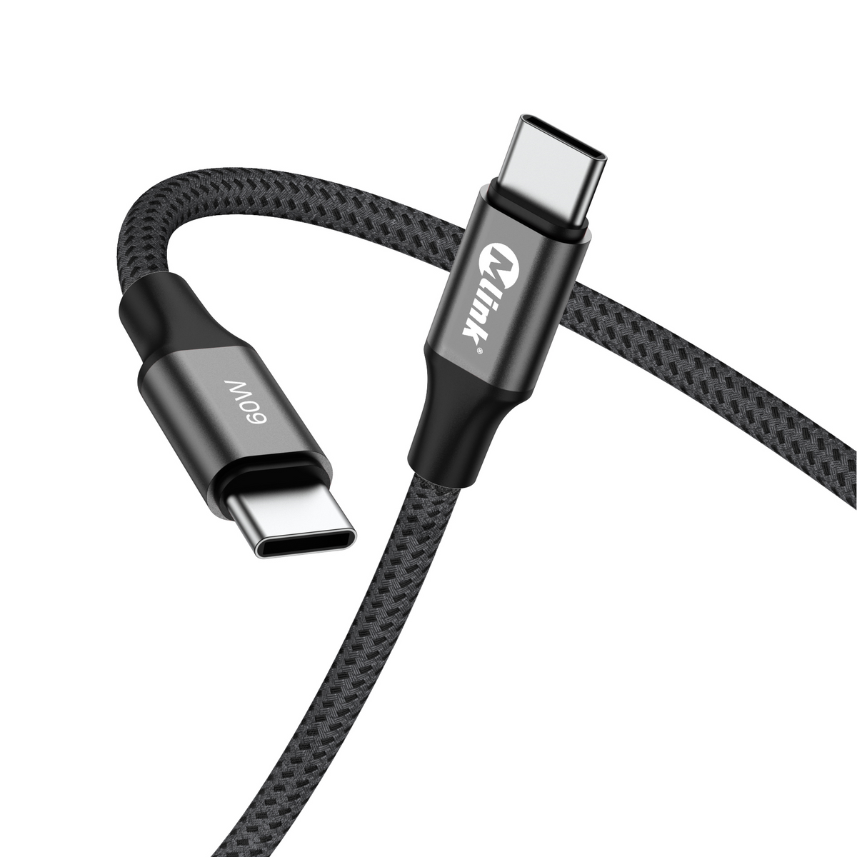 MLINK USB-C Braided Fast Charging Cable PD60W 20V/3A - 1m (3.3') (96557) - Cartouches Certifiees