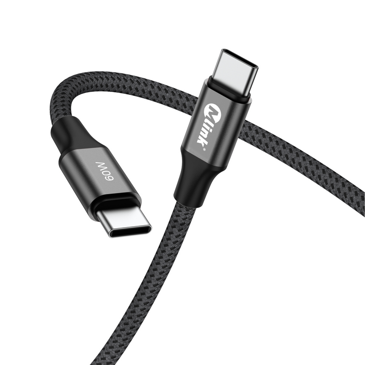 MLINK USB-C Braided Fast Charging Cable PD60W 20V/3A - 2m (6.6') (96558) - Cartouches Certifiees