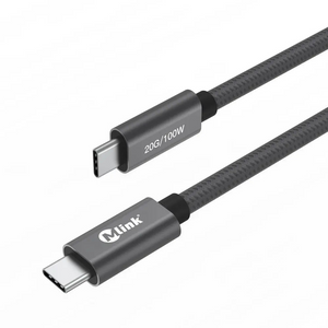 MLINK USB-C Thunderbolt 3.2 Braided Cable PD100W 20Gbps - 2m (6.6') (96586) - Cartouches Certifiees