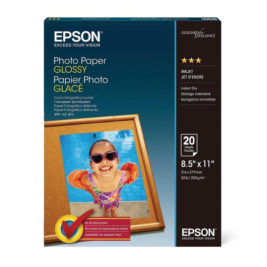 EPSON S041141 (8,5po x 11po) Original Papier Photo Glacé