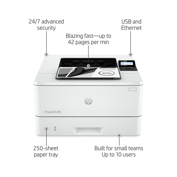 Printer HP LaserJet Pro 4001n (2Z599F) - Cartouches Certifiees