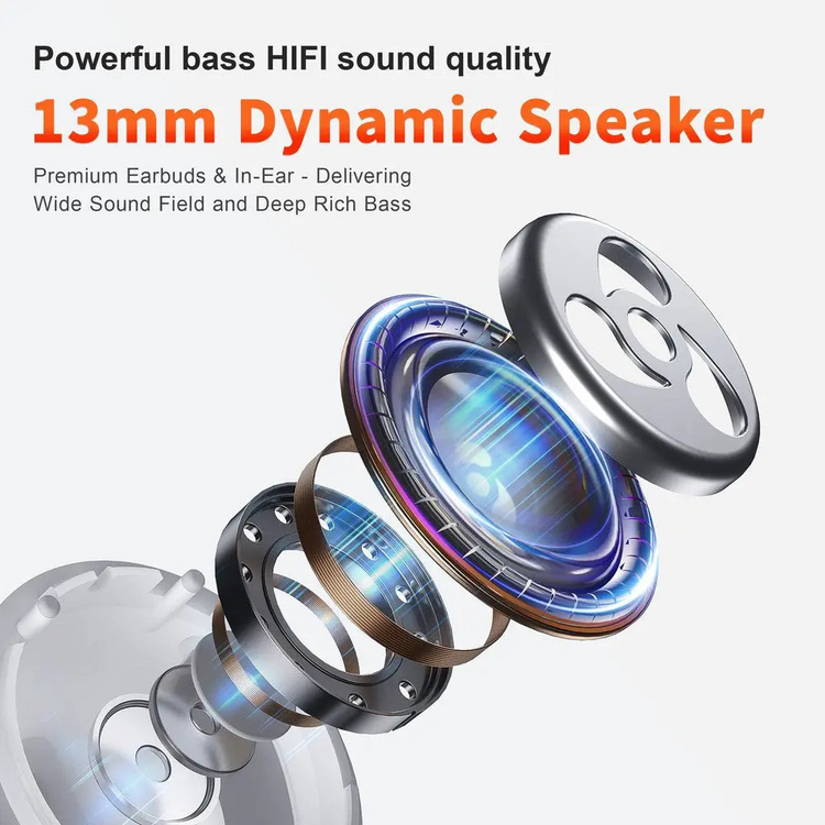 QERE E28 Bluetooth Wireless Earbuds, Immersive Sound & Noise Cancellation, IPX5 - Black (130286) - Cartouches Certifiees