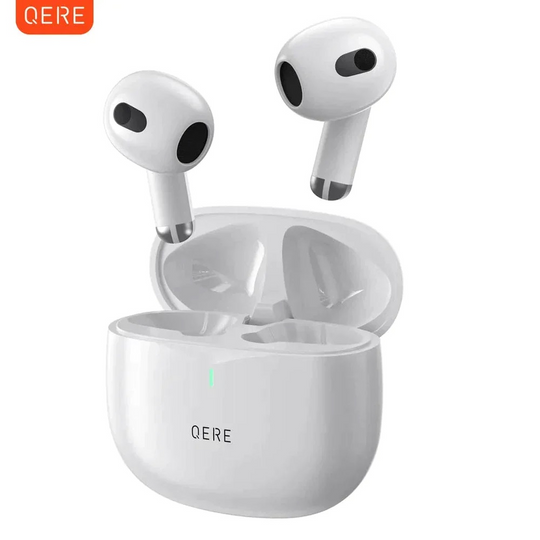 QERE E28 Écouteurs sans fil Bluetooth, son immersif et réduction du bruit, IPX5 - Blanc (130279)
