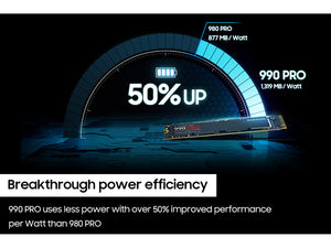 SAMSUNG 990 PRO 1 TB M.2 PCI Express 4.0 NVMe V-NAND MLC (MZ-V9P1T0B/AM) - Cartouches Certifiees