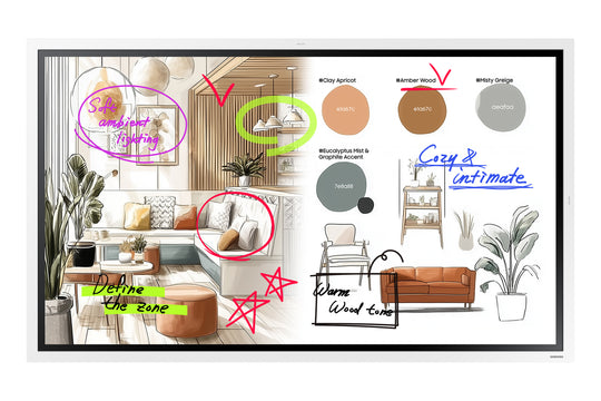 SAMSUNG DISPLAY Samsung WM55FX interactive whiteboard 139,7 cm (55") 3840 x 2160 pixels Écran tactile Gris, Blanc HDMI (LH55WMFWBGCXZC)