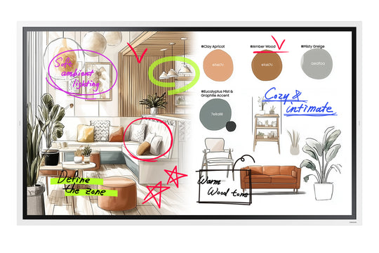 SAMSUNG DISPLAY Samsung WM65FX interactive whiteboard 165,1 cm (65") 3840 x 2160 pixels Écran tactile Gris, Blanc HDMI (LH65WMFWBGCXZC)