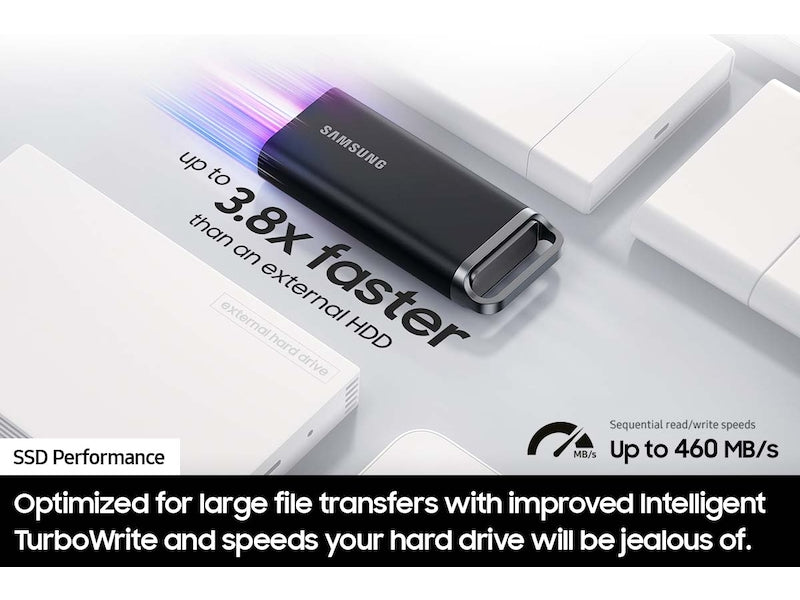 SAMSUNG MU-PH4T0S 4 TB USB Type-C 3.2 Gen 1 (3.1 Gen 1) Black (MU-PH4T0S/AM) - Cartouches Certifiees