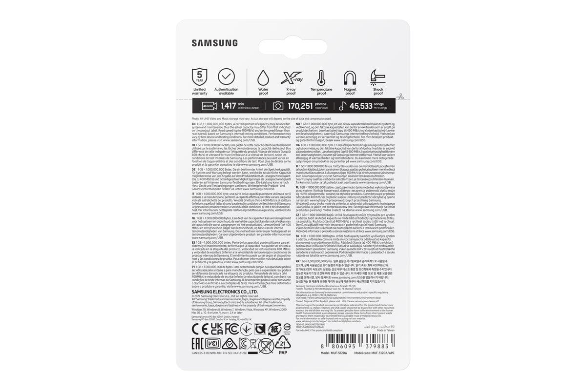 SAMSUNG MUF-512DA USB flash drive 512 GB USB Type-C 3.2 Gen 1 (3.1 Gen 1) Blue (MUF-512DA/AM) - Cartouches Certifiees