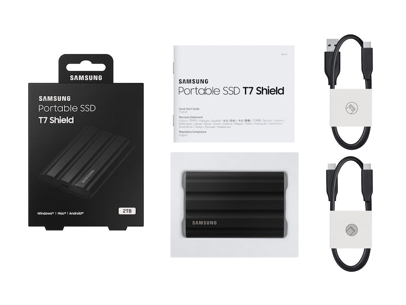 SAMSUNG T7 Shield 1 TB USB Type-C 3.2 Gen 2 (3.1 Gen 2) Black (MU-PE1T0S/AM) - Cartouches Certifiees