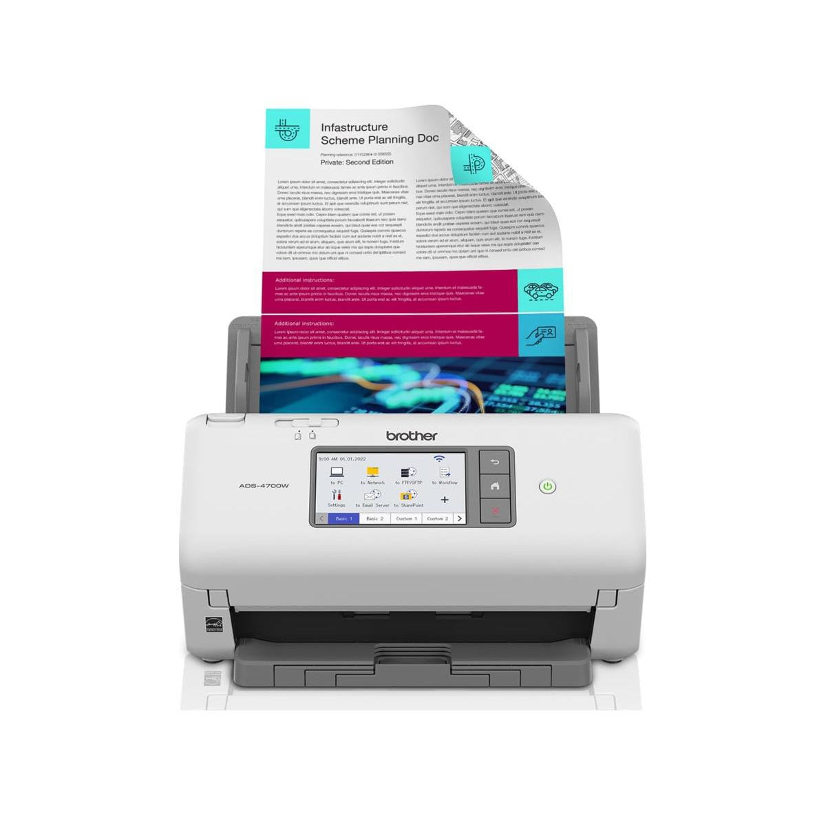 BROTHER ADS-4700W Scanner de Bureau Professionnel pour les Entreprises et les Groupes de Travail (ADS4700W)
