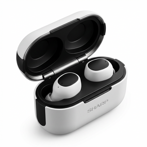 SHARP True Wireless Earbuds, White And Black (HP-TW40) - Cartouches Certifiees