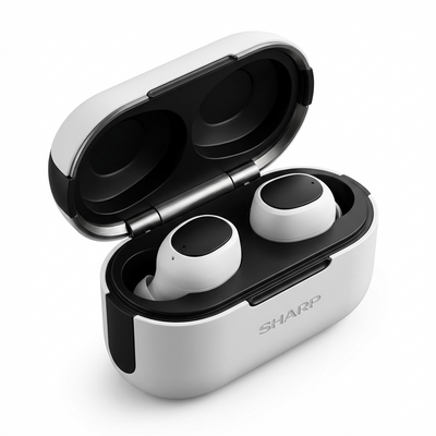 SHARP True Wireless Earbuds, White And Black (HP-TW40) - Cartouches Certifiees