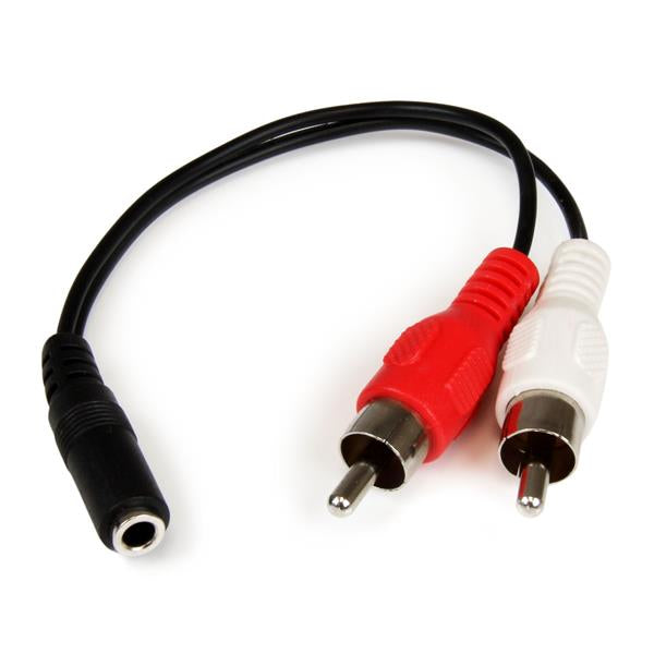 STARTECH 0.152m 3.5mm - 2xRCA m/f audio cable 0,152 m Black (MUFMRCA) - Cartouches Certifiees