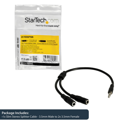 STARTECH audio cable 0,2 m 3.5mm 2x3.5mm Black (MUY1MFFS) - Cartouches Certifiees