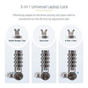 STARTECH cable lock Black, Silver 2 m (UNIVC4D-LAPTOP-LOCK) - Cartouches Certifiees