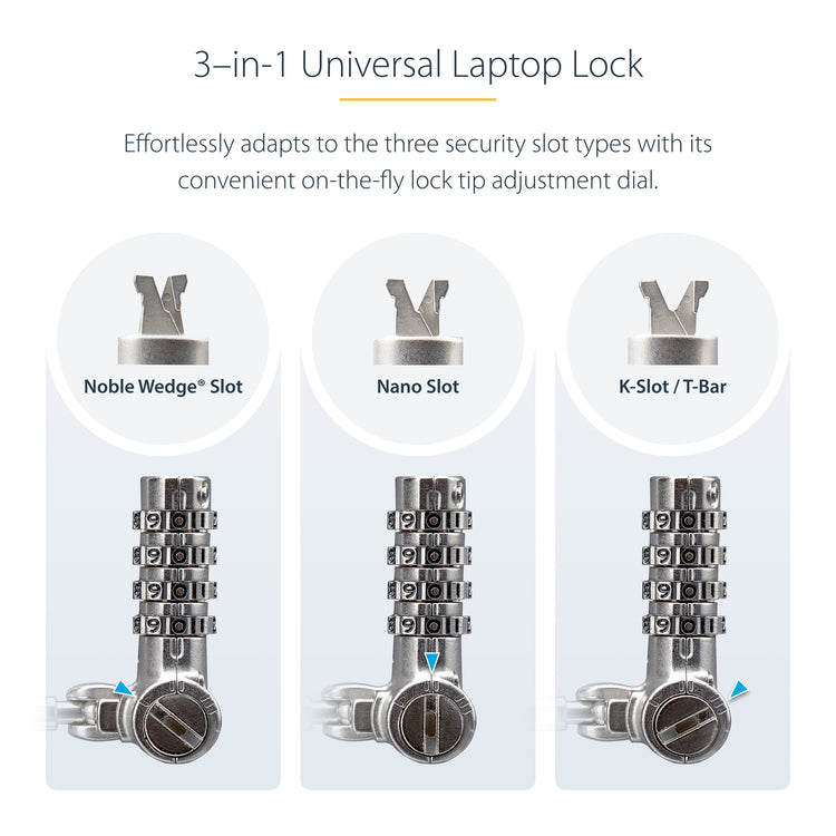 STARTECH cable lock Black, Silver 2 m (UNIVC4D-LAPTOP-LOCK) - Cartouches Certifiees