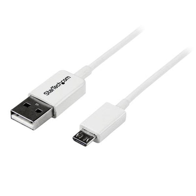 STARTECH .com 0.5m USB 2.0 A/Micro-B m/m USB cable 0,5 m USB A Micro-USB B 0,48 Gbit/s White (USBPAUB50CMW) - Cartouches Certifiees