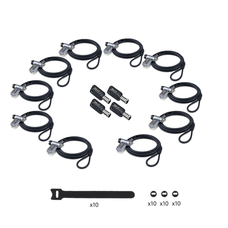 STARTECH .com 10-Pack 3-in-1 Laptop Lock cable lock Black, Silver 2 m (UDUOKA10-LAPTOP-LOCK) - Cartouches Certifiees