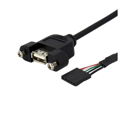 STARTECH .com 30 cm Inbouwpaneel USB Kabel - USB A naar Moederbord Aansluitkabel F/F USB cable 0,3 m Black (USBPNLAFHD1) - Cartouches Certifiees
