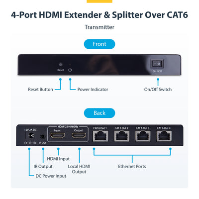 STARTECH .com AV extender AV transmitter & receiver Black (4K7014IC-EXTEND-HDMI) - Cartouches Certifiees