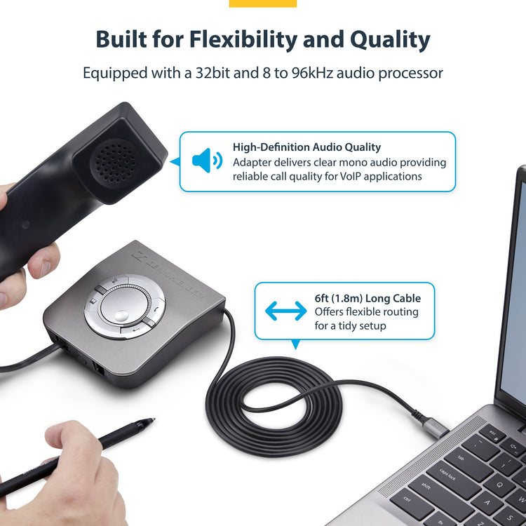 STARTECH .com cable gender changer USB-C RJ-9 Black (UR9-HEADSET-ADAPTER) - Cartouches Certifiees