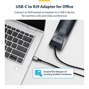 STARTECH .com cable gender changer USB-C RJ-9 Black (UR9-HEADSET-ADAPTER) - Cartouches Certifiees