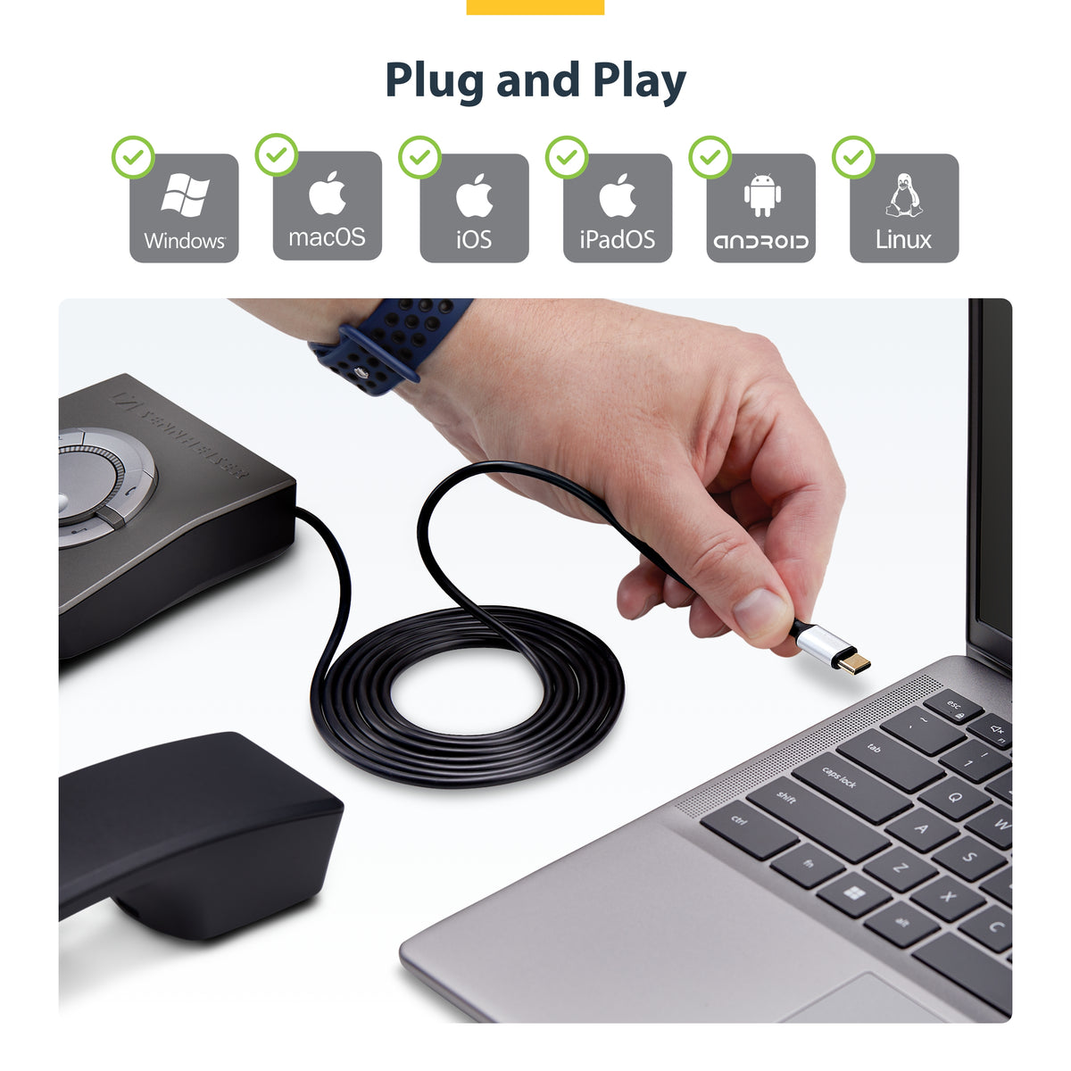 STARTECH .com cable gender changer USB-C RJ-9 Black (UR9-HEADSET-ADAPTER) - Cartouches Certifiees
