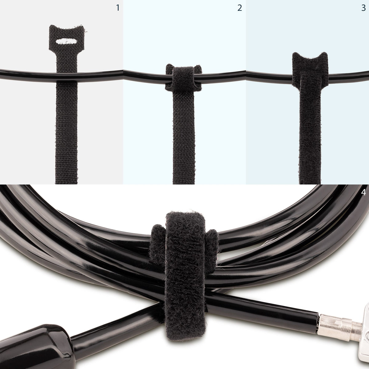 STARTECH .com cable tie Hook & loop cable tie Nylon Black 50 pc(s) (B506I-HOOK-LOOP-TIES) - Cartouches Certifiees